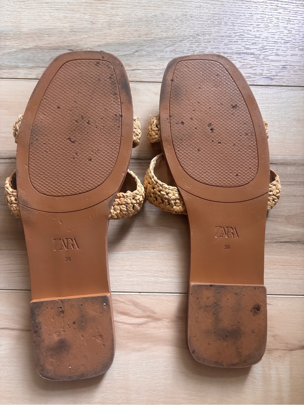 Zara Shoes | Flat Sandals with Gold Accent Color: Tan | Size: 6 - Picture 7 of 7